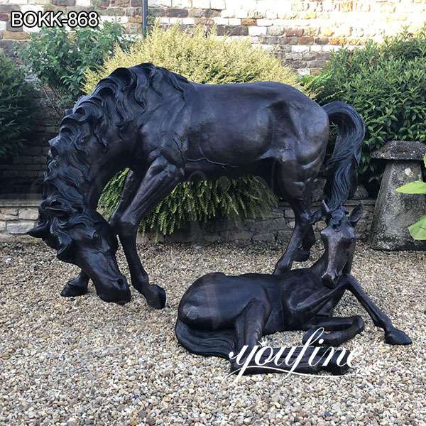 Bronze mare and foal statue direct supplier