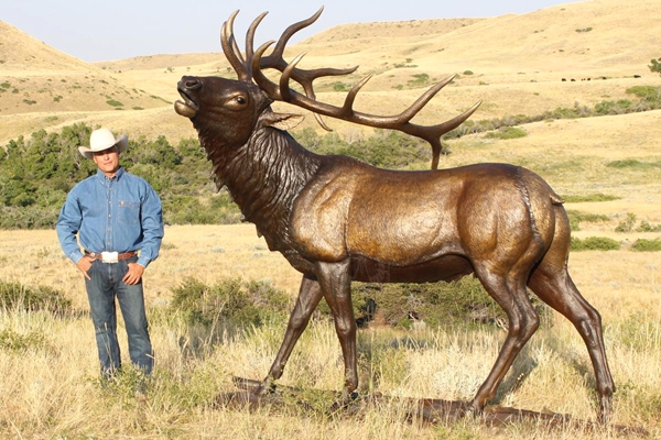 Wholesale bronze elk sculpture for sale from factory