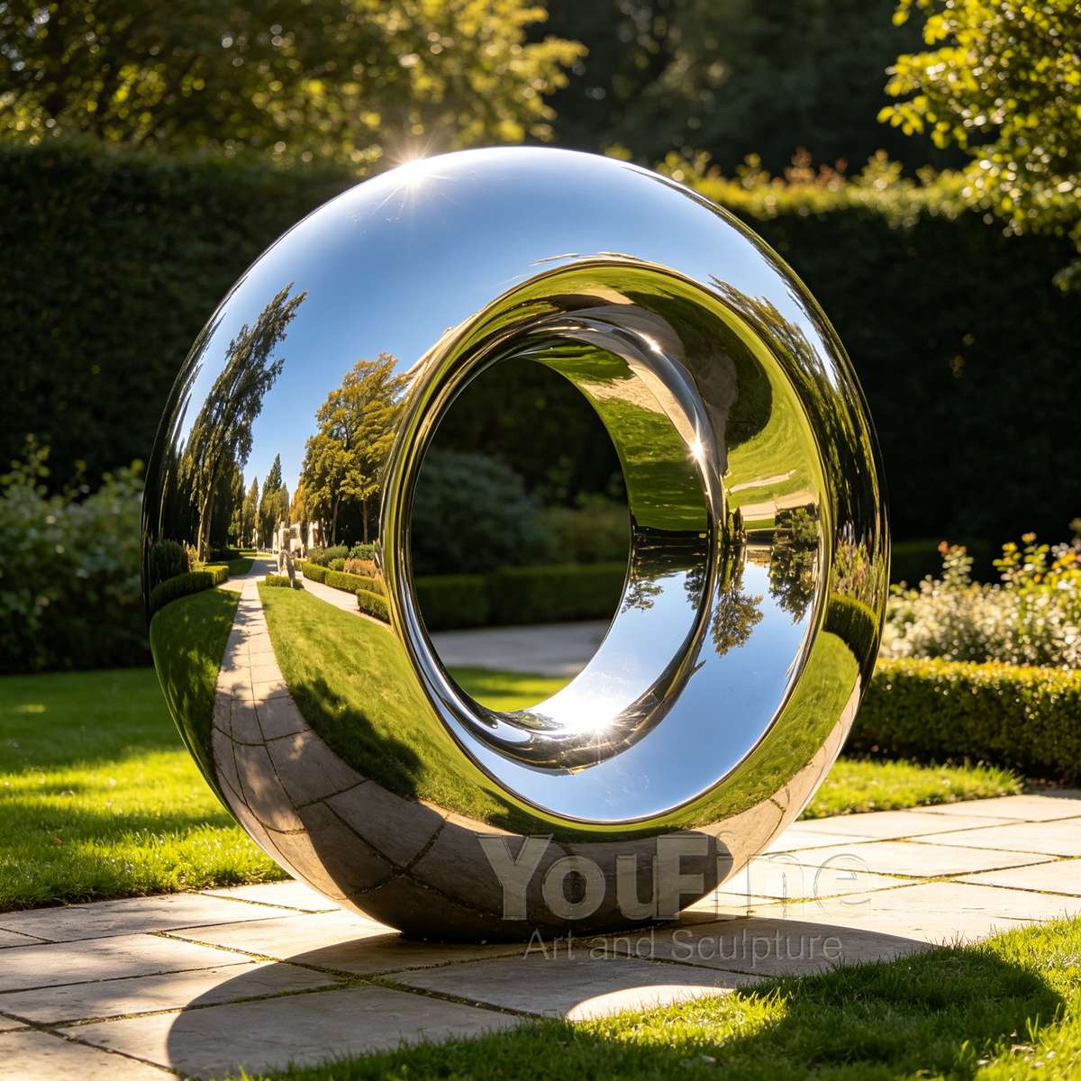 Mirror polished stainless steel sculpture buy direct