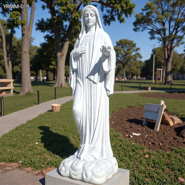 Hand carved marble Mary statue for church order
